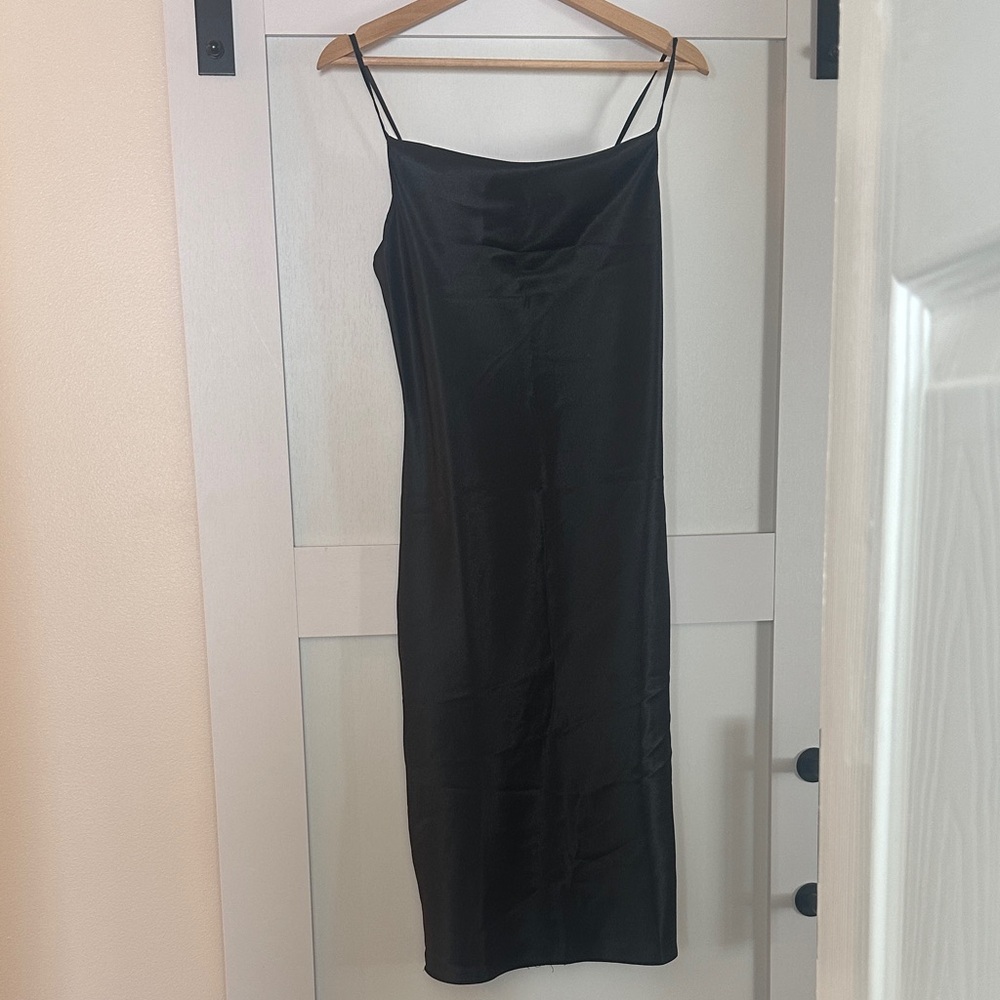Altar'd State Black Satin Dress